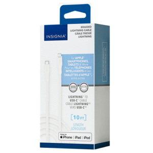 Câble Lightning vers USB-C de 3 m (9,8 pi) d'Insignia - Gris lune