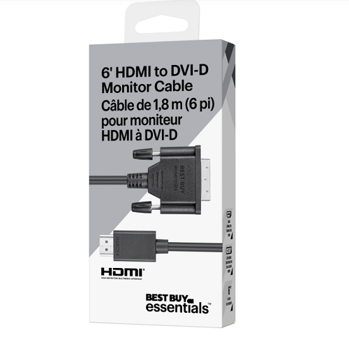Câble HDMI à DVI-D de 2 m (6 pi) Best Buy Essentials – Image 2