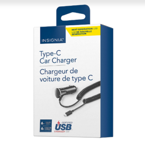 Chargeur USB-C de 15 W pour l'auto d'Insignia
