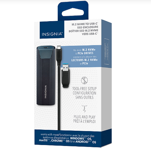 Boîtier de disque SSD M.2 NVMe vers USB-C d'Insignia (NS-PCNVMEHDE-C) – Image 2